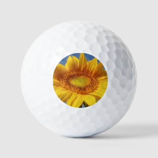 Gele zonnebloem golfballen (Voorkant)