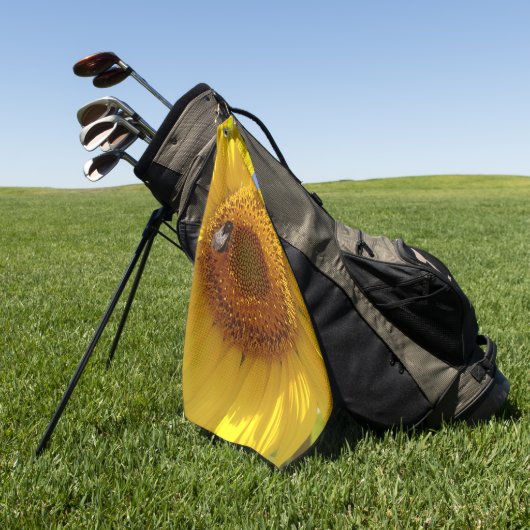Gele zonnebloem golfhanddoek (Groen)