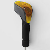 Gele zonnebloem golfheadcover (Schuin)