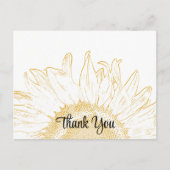 Gele zonnebloem Grafisch Dank u Briefkaart (Voorkant)