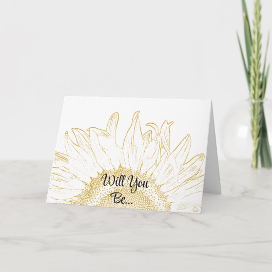 Gele zonnebloem Grafisch zal je mijn Bridesmaid zi (Voorkant)