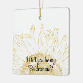 Gele zonnebloem Grafisch zal je mijn Bridesmaid zi Keramisch Ornament (Links)