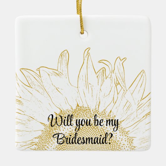 Gele zonnebloem Grafisch zal je mijn Bridesmaid zi Keramisch Ornament (Voorkant)