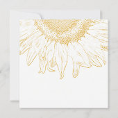 Gele zonnebloem Grafische aankondiging huwelijk (Achterkant)