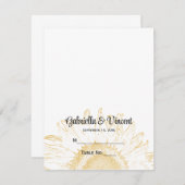 Gele zonnebloem Grafische kaart voor bruiloft (Voorkant / Achterkant)