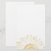 Gele zonnebloem Grafische Stationering Briefpapier (Voorkant / Achterkant)