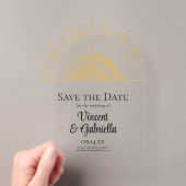 Gele Zonnebloem Grafische Trouw Save the Date Acryl Uitnodigingen (Insitu (Draagbaar))