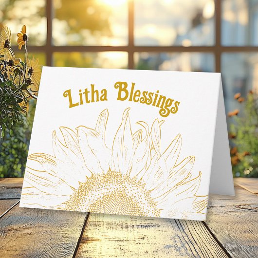 Gele Zonnebloem Graphic Litha Zomerzonnewende Kaart