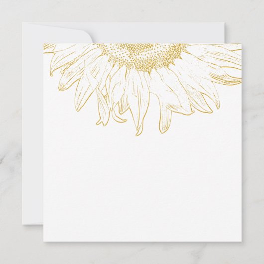 Gele Zonnebloem Graphic Quinceanera Party Kaart (Achterkant)