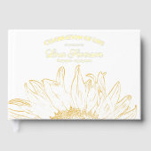 Gele Zonnebloem Graphic Viering van het Leven Gastenboek (Voorkant)