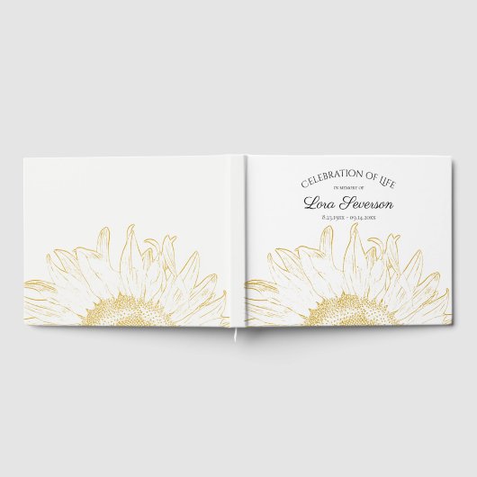 Gele Zonnebloem Graphic Viering van het Leven Gastenboek (Volledig)