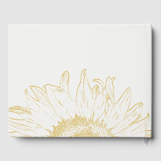 Gele Zonnebloem Graphic Viering van het Leven Gastenboek (Achterkant)