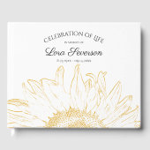 Gele Zonnebloem Graphic Viering van het Leven Gastenboek (Voorkant)