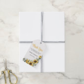 Gele zonnebloem Greenery Dank u Gift Label Cadeaulabel (Met Touw)