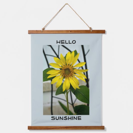 Gele zonnebloem Hallo Zonneblauw Bleek Blauw Hangend Wandkleed (Voorkant)