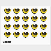 Gele Zonnebloem Hart Gevormde Envelopsluiting Sticker (Vel)
