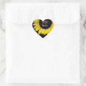 Gele Zonnebloem Hart Gevormde Envelopsluiting Sticker (Tas)