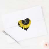 Gele Zonnebloem Hart Gevormde Envelopsluiting Sticker (Envelop)