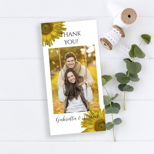 Gele zonnebloem Hartelijk dank Bedankkaart