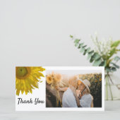 Gele zonnebloem Hartelijk dank Bedankkaart (Staand voorkant)