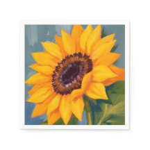 Gele Zonnebloem Helder Waterverf Bloem