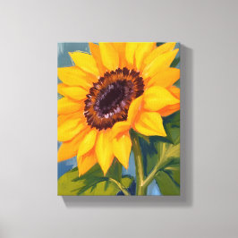 Gele Zonnebloem Helder Waterverf Bloemig Canvas Afdruk
