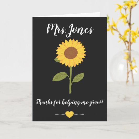 Gele zonnebloem helpt me groeien kaart (Gele Bloem)