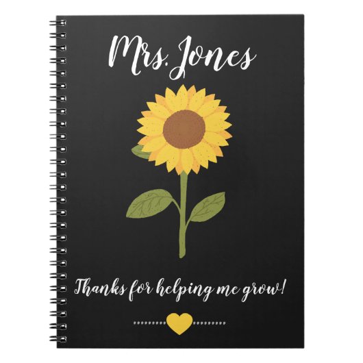 Gele zonnebloem helpt me groeien notitieboek (Voorkant)