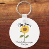 Gele zonnebloem helpt me groeien sleutelhanger (Achterkant)