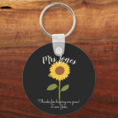 Gele zonnebloem helpt me groeien sleutelhanger (Voorkant)