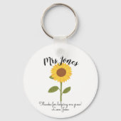 Gele zonnebloem helpt me groeien sleutelhanger (Achterkant)