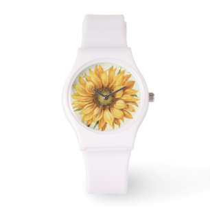 Gele zonnebloem horloge