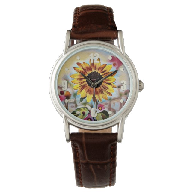  Gele Zonnebloem in het Bloemgebied Horloge (Voorkant)