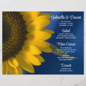 Gele zonnebloem in het menu Blauwe bruiloft (Voorkant)