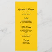 Gele zonnebloem in het menu Blauwe bruiloft (Achterkant)