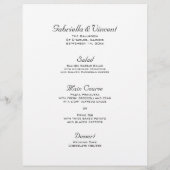 Gele zonnebloem in het menu Wit huwelijk (Achterkant)