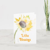 Gele Zonnebloem in Vaas Litha Zomerzonnewende Kaart (Voorkant)