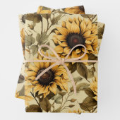  gele zonnebloem inpakpapier vel (In situ)