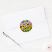 Gele Zonnebloem Jouw tekst Ronde Sticker, glanzend Ronde Sticker (Envelop)