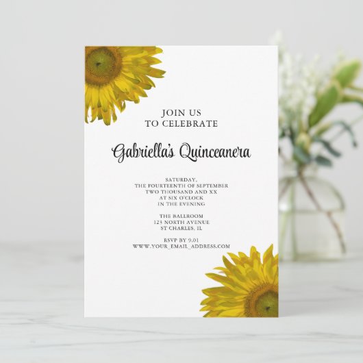 Gele zonnebloem kaart (Staand voorkant)