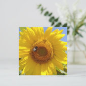 Gele zonnebloem kaart (Staand voorkant)