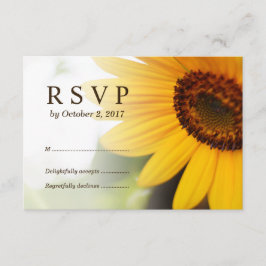 Gele Zonnebloem Kaart RSVP