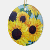 Gele zonnebloem keramisch ornament (Links)