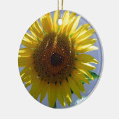 Gele zonnebloem keramisch ornament (Links)