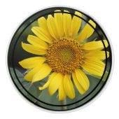 Gele zonnebloem Keramische knop (Voorkant)