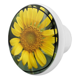 Gele Zonnebloem Keramische Knop