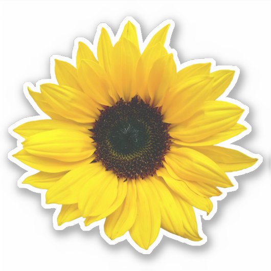 Gele Zonnebloem Kiss-Cut Sticker (Voorkant)