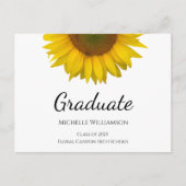 Gele zonnebloem, klasse 2023 Afstuderen Aankondigingskaart (Voorkant)