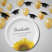 Gele Zonnebloem Klasse van 2025 Graduation Party Papieren Bordje