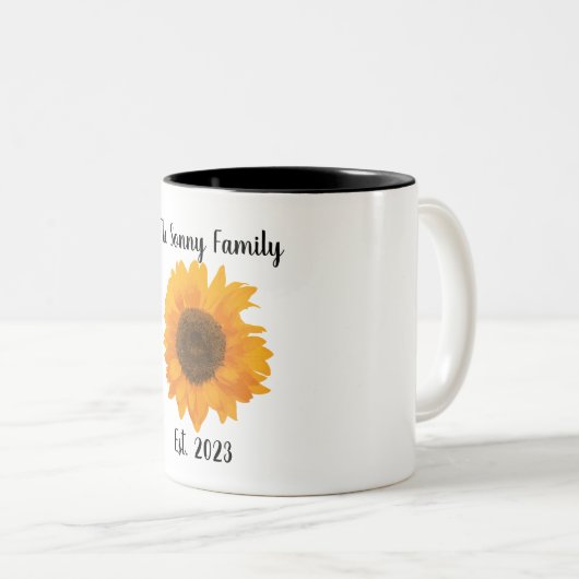 Gele zonnebloem kunst met familienaam Mok (Voorkant rechts)